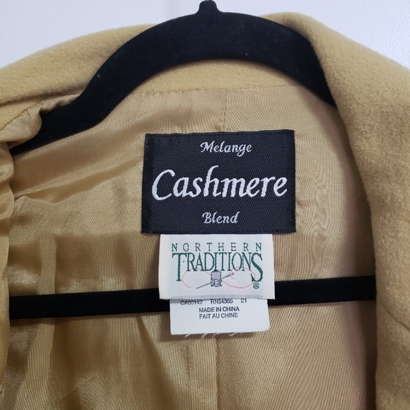 NORTHERN TRADITIONS Tan Cashmere & Wool Blazer Jacket - Picture 7 of 9